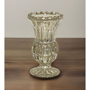 Vintage Crystal Bud Vase Zajecar Small Footed 24% Lead Made In Yugoslavia